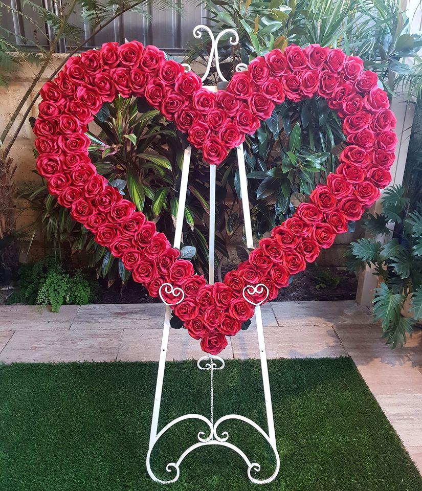 Floral Heart available to hire in Perth. Flower Wall.